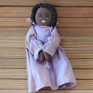 Vtg cloth praying handmade cloth rag doll Black Americana African